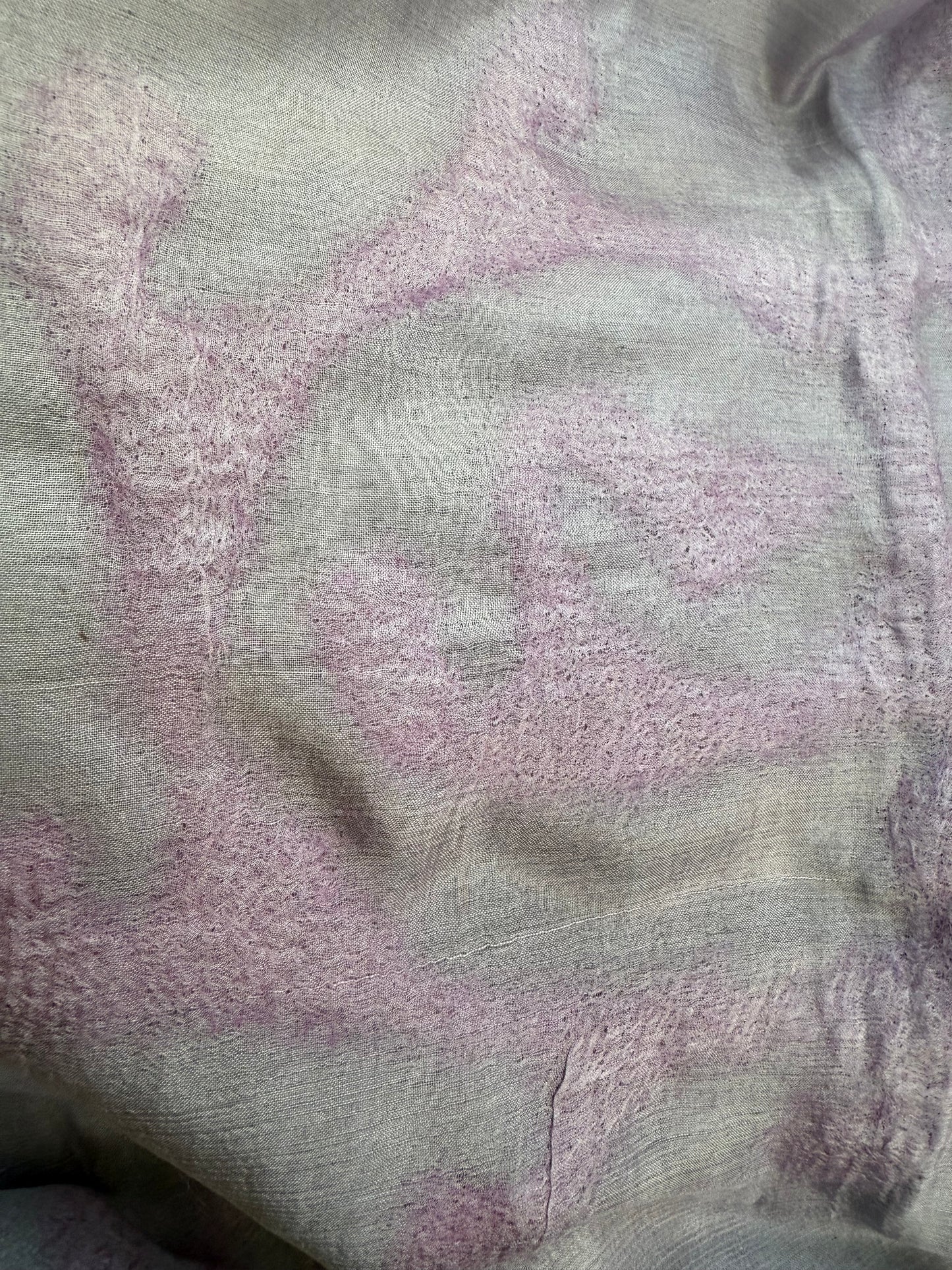 Double-Layered Silk Scarf with Felt Wool Ornaments