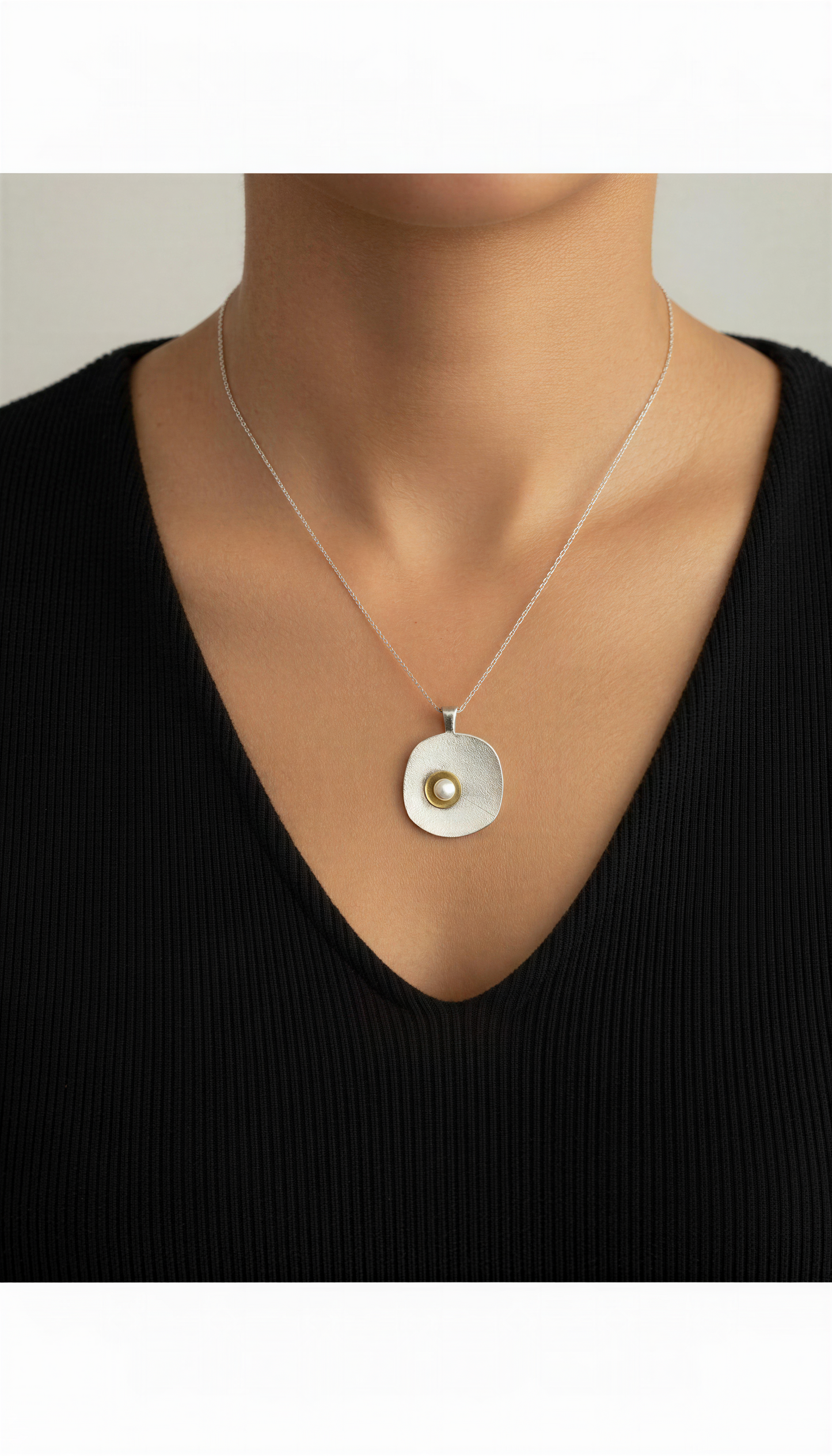 Moonlit Petal Pearl Pendant