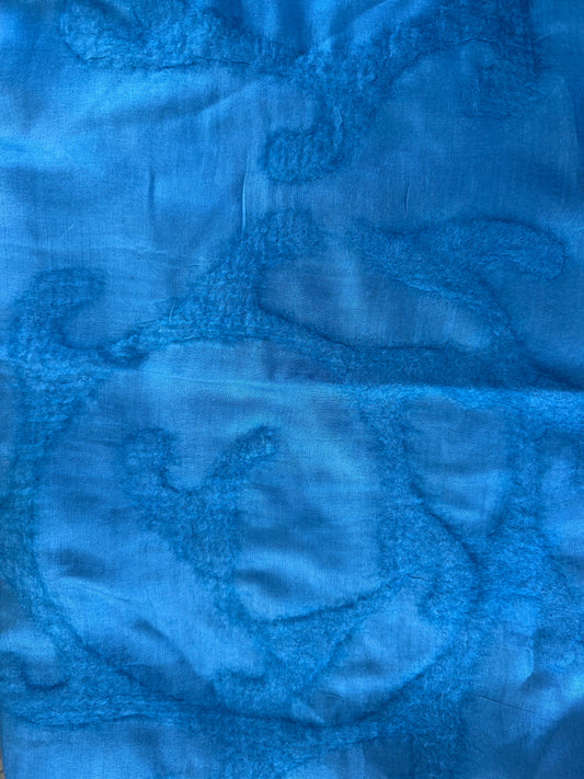 Double-Layered Silk Scarf with Felt Wool Ornaments