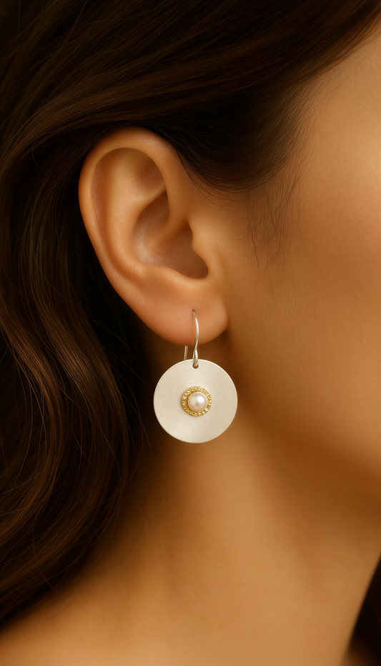 Moonlit Petal Pearl Earrings