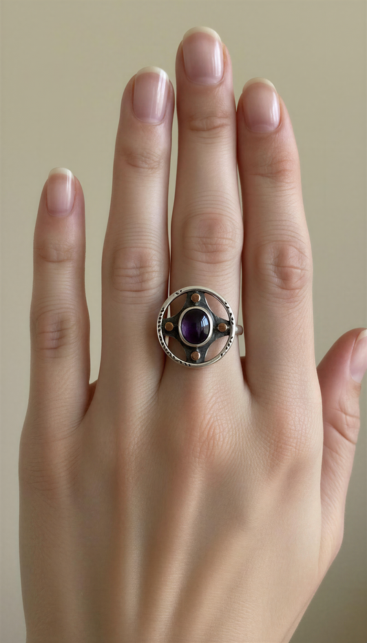Celestial Amethyst Halo Ring